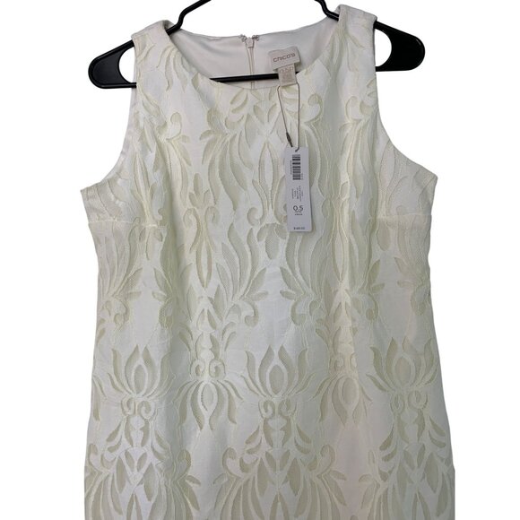 Chicos Lace Dress Ivory Size 6P - Picture 8 of 8